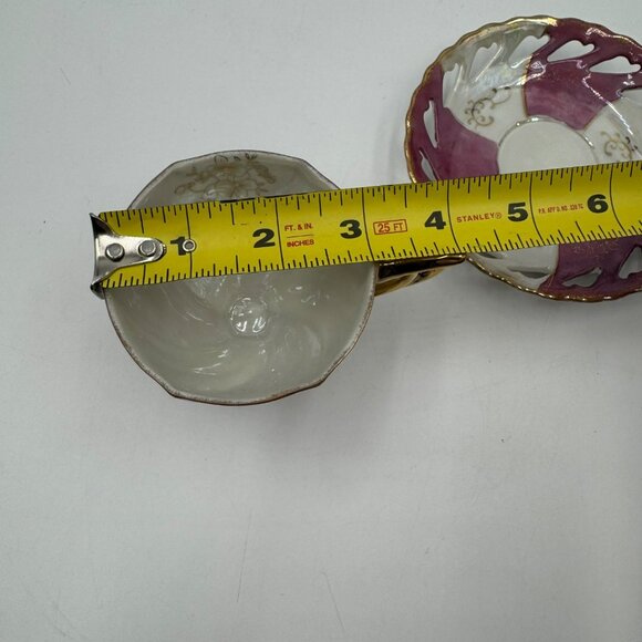 Vintage Royal Crown Iridescent Teacup and Saucer Set Japan - Picture 11 of 12